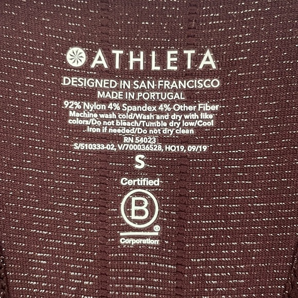 Athleta Speedlight Glow Purple Ruched Stretchy Racerback Sparkle Tank Top - Picture 4 of 6